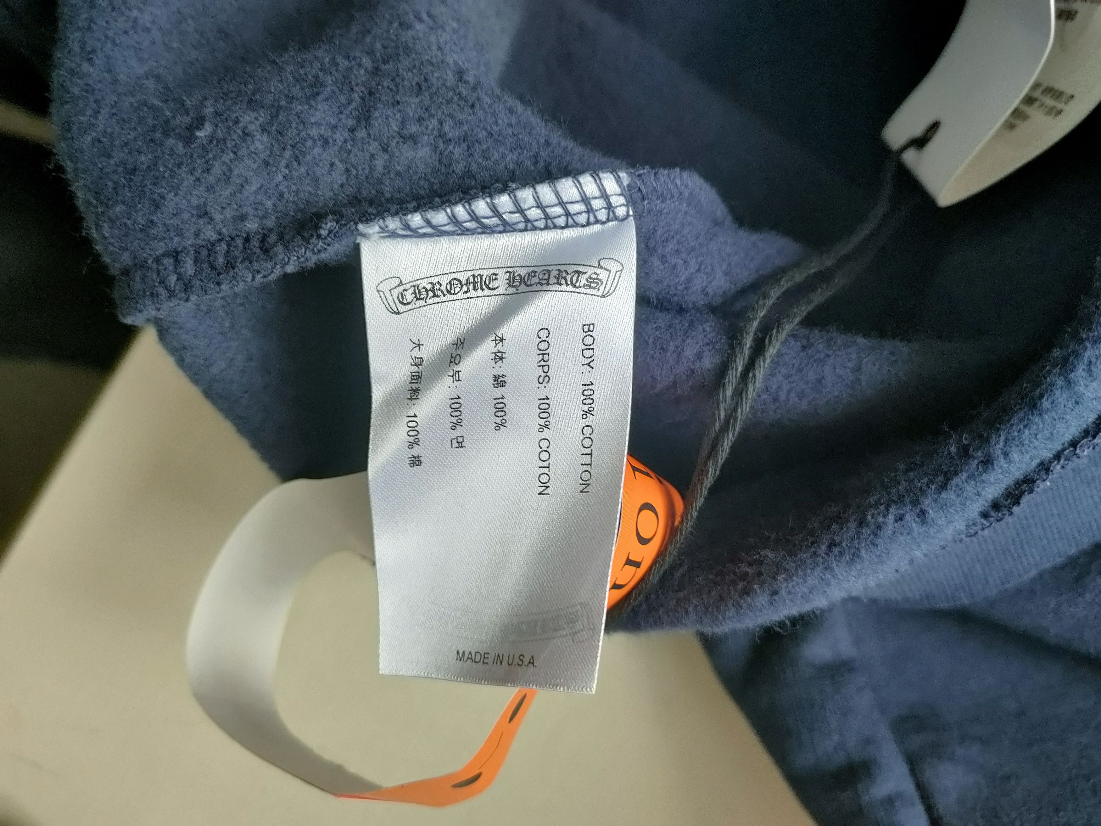 Chrome Hearts Chrome Hearts Yellow Script Sleeve Navy Hoodie Size US M / EU 48-50 / 2 - 5 Thumbnail