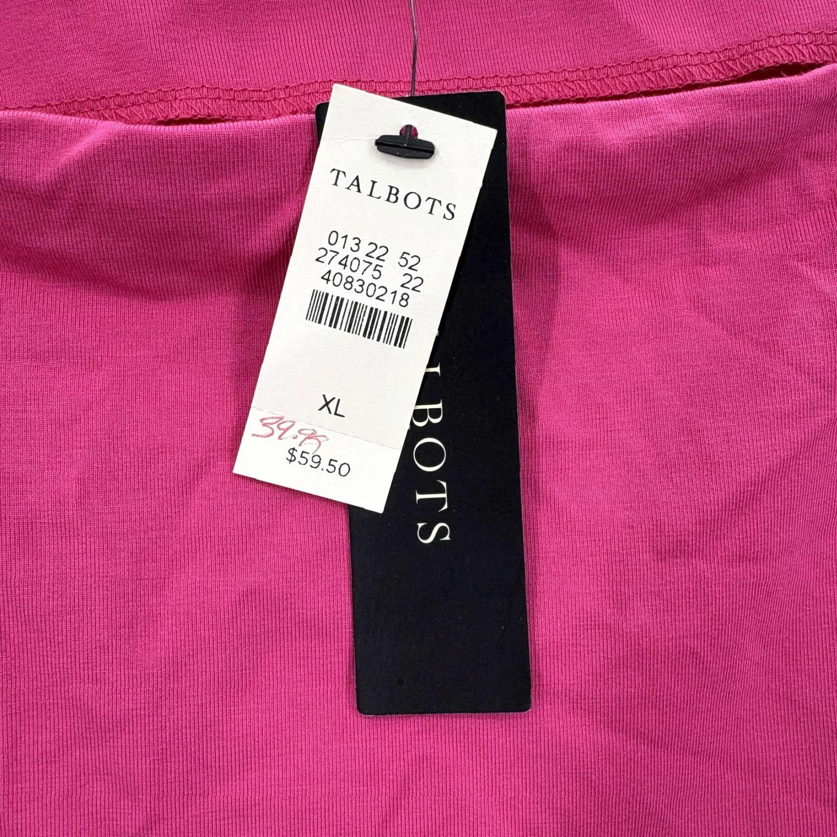 Talbots Talbots Shirt Womens XL Pink Square Neck Short Sleeve Rayon Spandex Stretch Top Size XL / US 12-14 / IT 48-50 - 4 Thumbnail