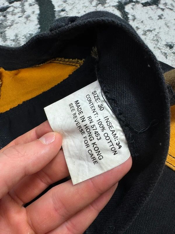 Other Vintage jeans pants Machine black yellow wide 30 34 Size US 30 / EU 46 - 5 Thumbnail