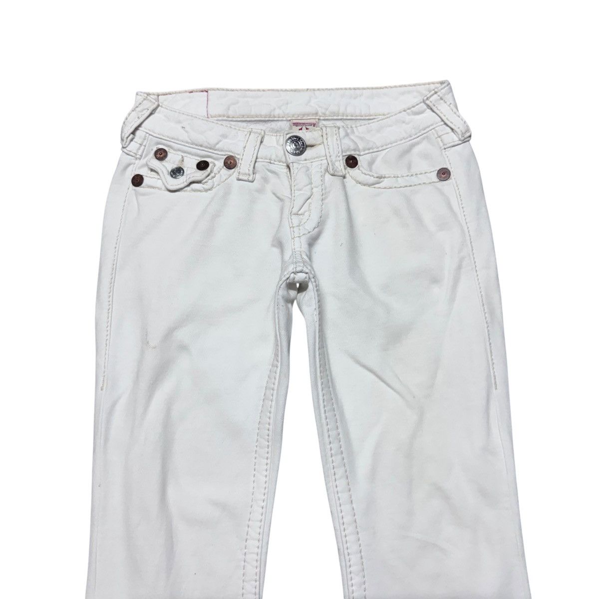 True Religion True Religion Joey Big T Sweat Flare Jeans White Size 27" / US 4 / IT 40 - 3 Thumbnail