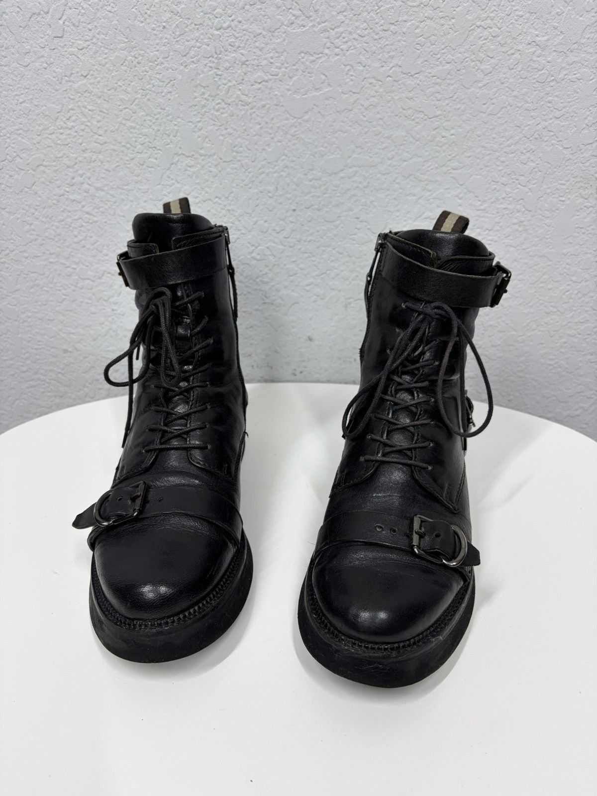 If Six Was Nine Vintage 00s Guidi CCP Style Distressed Leather Biker Boots Size US 7 / EU 40 - 13 Thumbnail