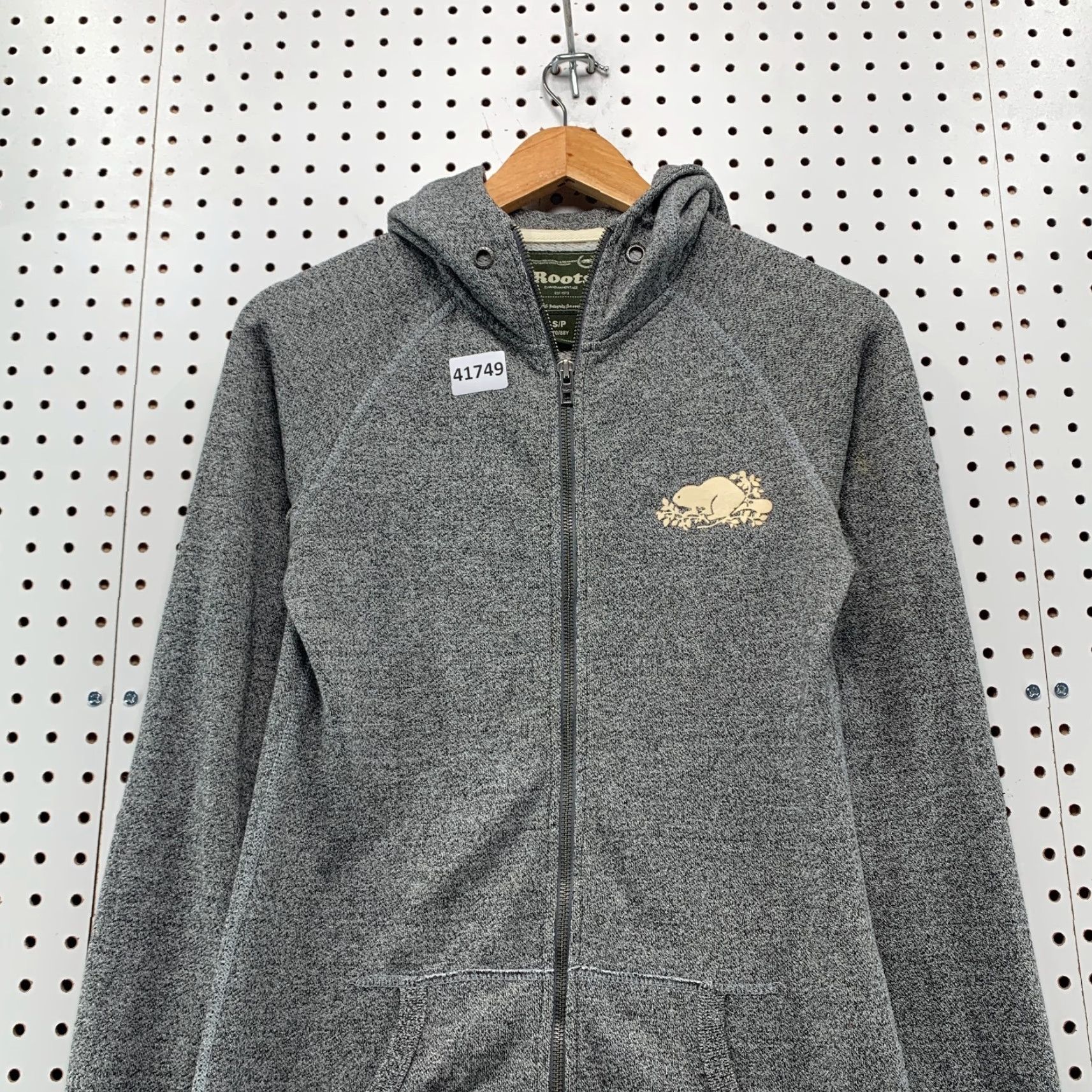 Roots Roots Fleece Zip Hooded Sweatshirt Womens Small Gray Beaver Logo - Adult Women - Size Small - Gray - Logo - 17X28 - Vintage? No. 90s? Not specified. Size S / US 4 / IT 40 - 4 Thumbnail