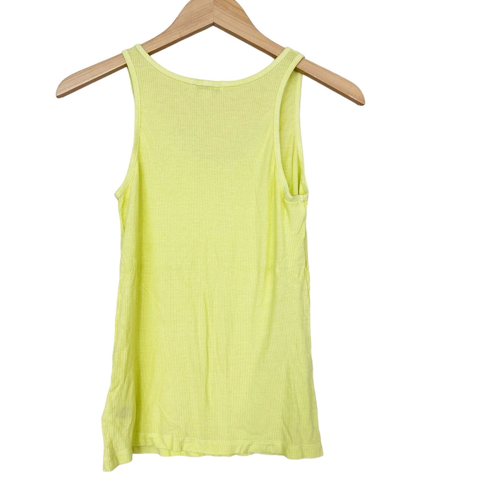 Agolde Agolde Yellow Ribbed Karla Tank Top Sz S Size S / US 4 / IT 40 - 6 Thumbnail