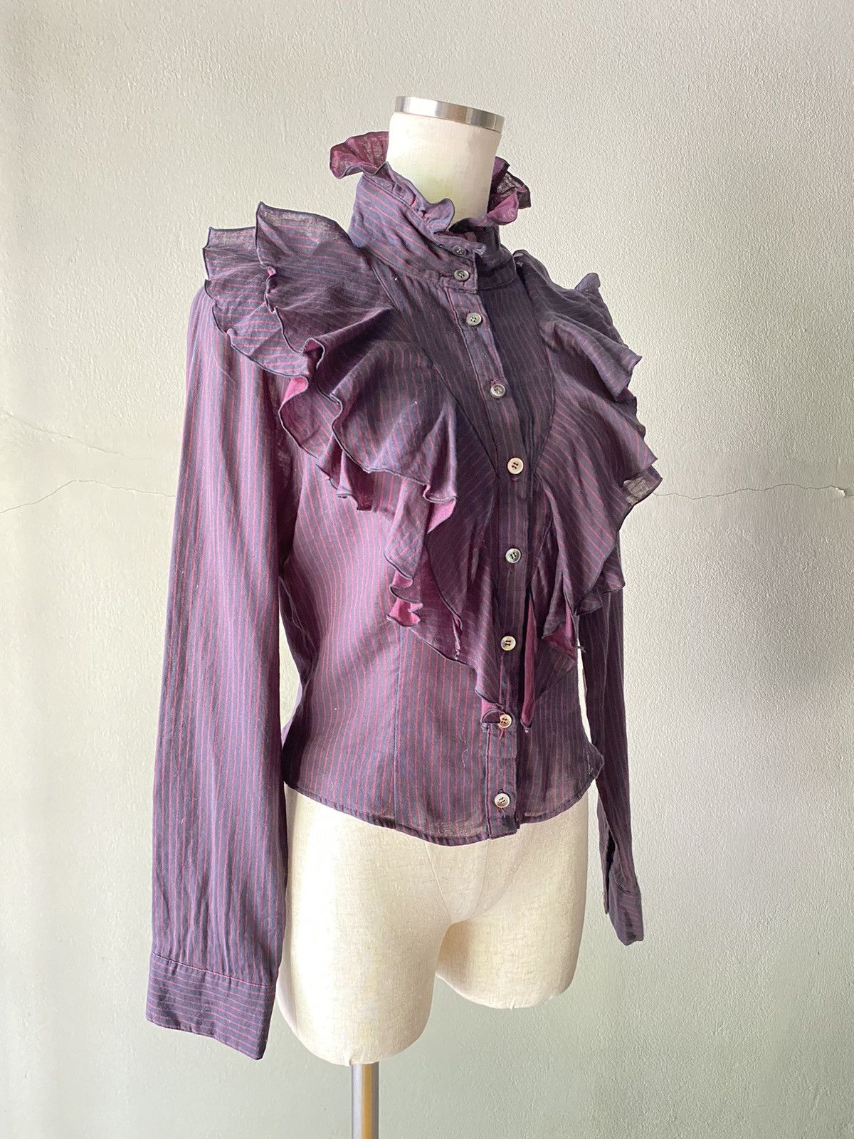 If Six Was Nine × Japanese Brand × Seditionaries BPN Black Peace Now punk ruffle shirt Size M / US 6-8 / IT 42-44 - 6 Thumbnail
