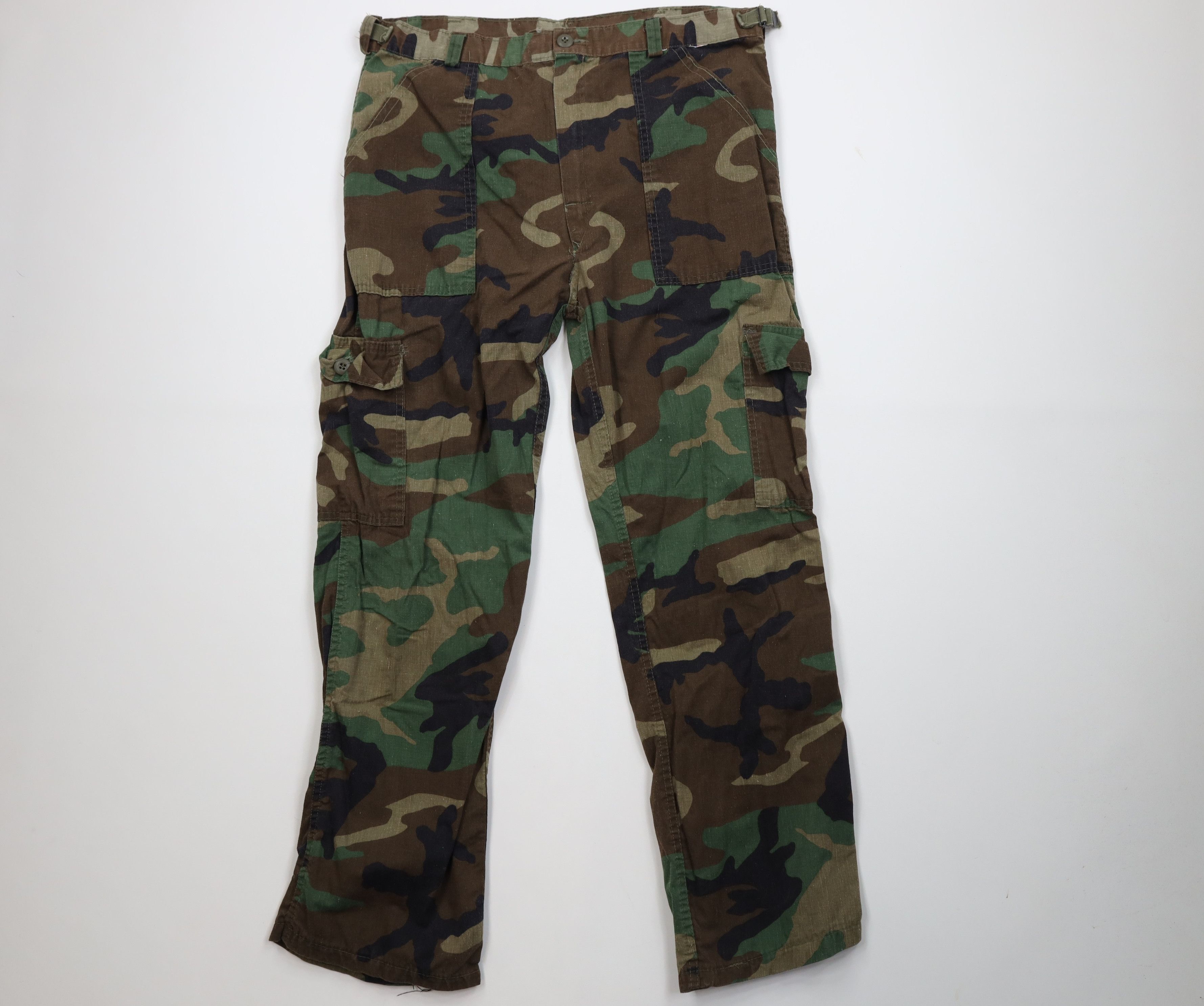 Vintage 80s 90s Streetwear Wide Leg Camouflage Cargo Pants