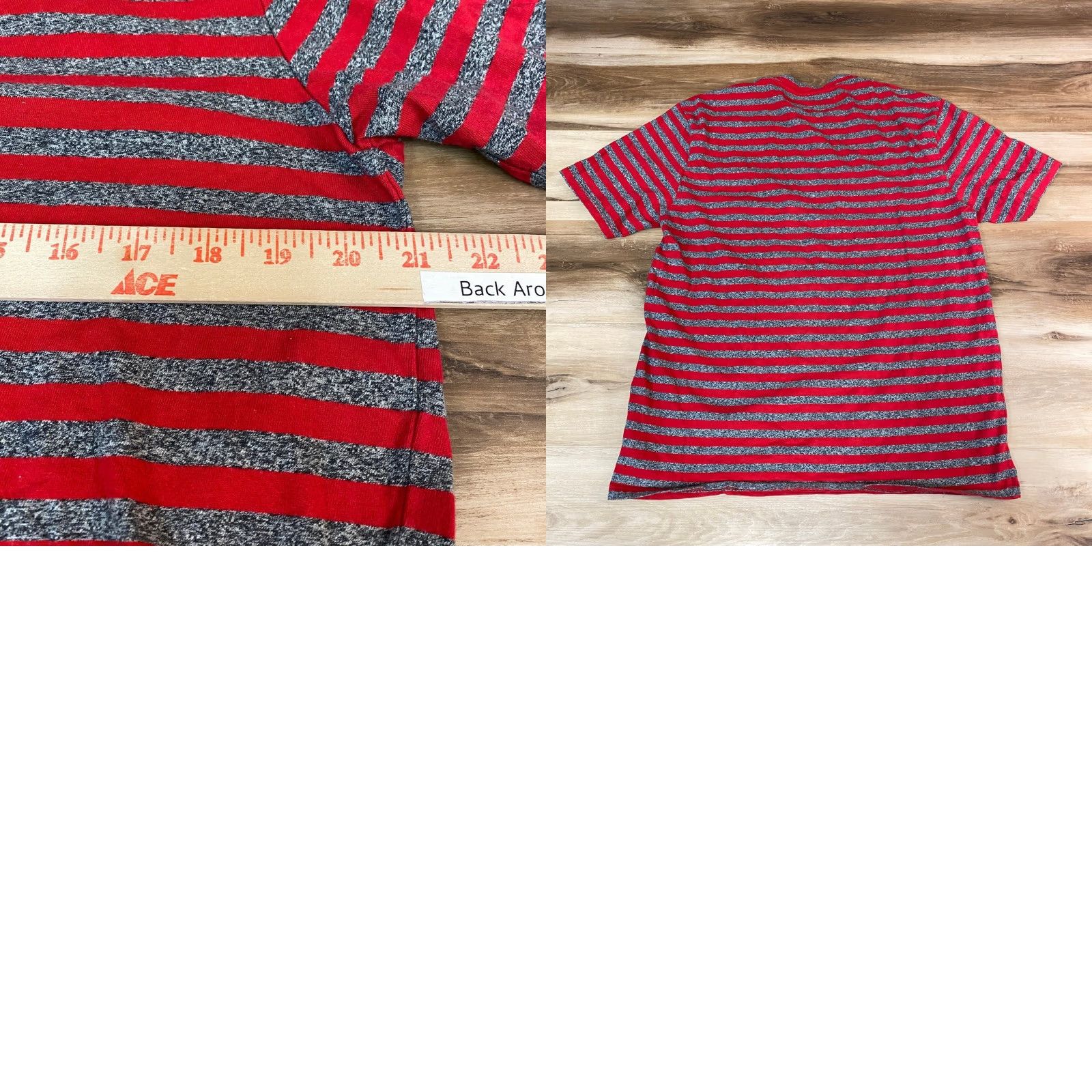 Guess GUESS Originals Red Gray Striped Crew Neck T Shirt Men's Medium Shirt Mens Crew Neck Striped Logo Size US M / EU 48-50 / 2 - 8 Thumbnail