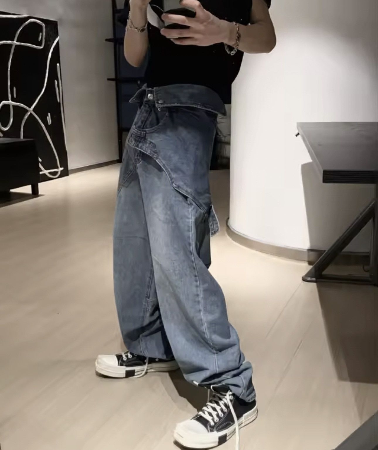 Vintage FAKE Two Piece Jeans Size US 28 / EU 44 - 3 Thumbnail