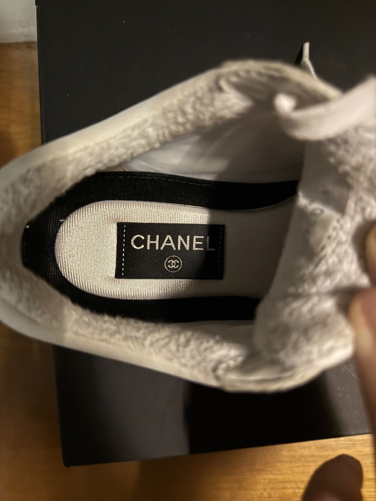 Chanel Suede Calfskin Fabric CC Sneakers Size US 5 / EU 37 - 7 Thumbnail