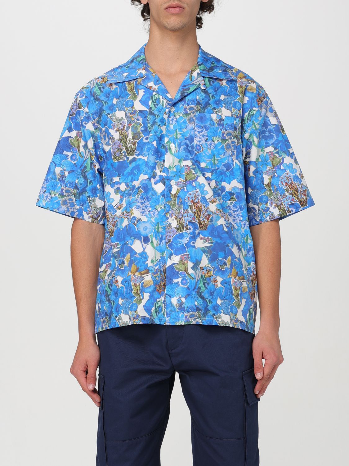 Image of Marni Shirt Men Gnawed Blue (Size XL)