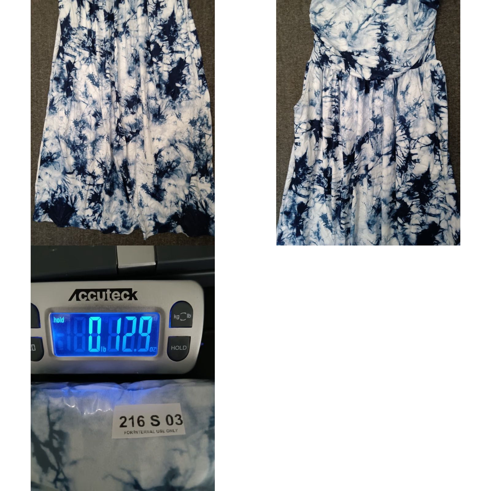 Vintage Glory Star Dress L Tie Dye Blue Boho Faux Wrap Sleeveless Under Shoulder Dress Size L / US 10 / IT 46 - 8 Thumbnail