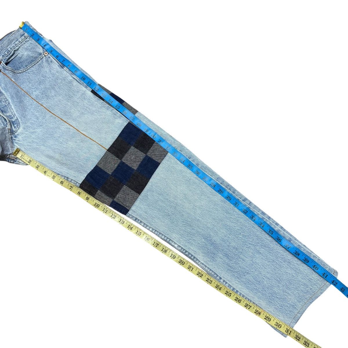 Japanese Brand Vintage Levis 501 Patchwork Jeans Remake By Kalimera Size US 31 - 19 Thumbnail