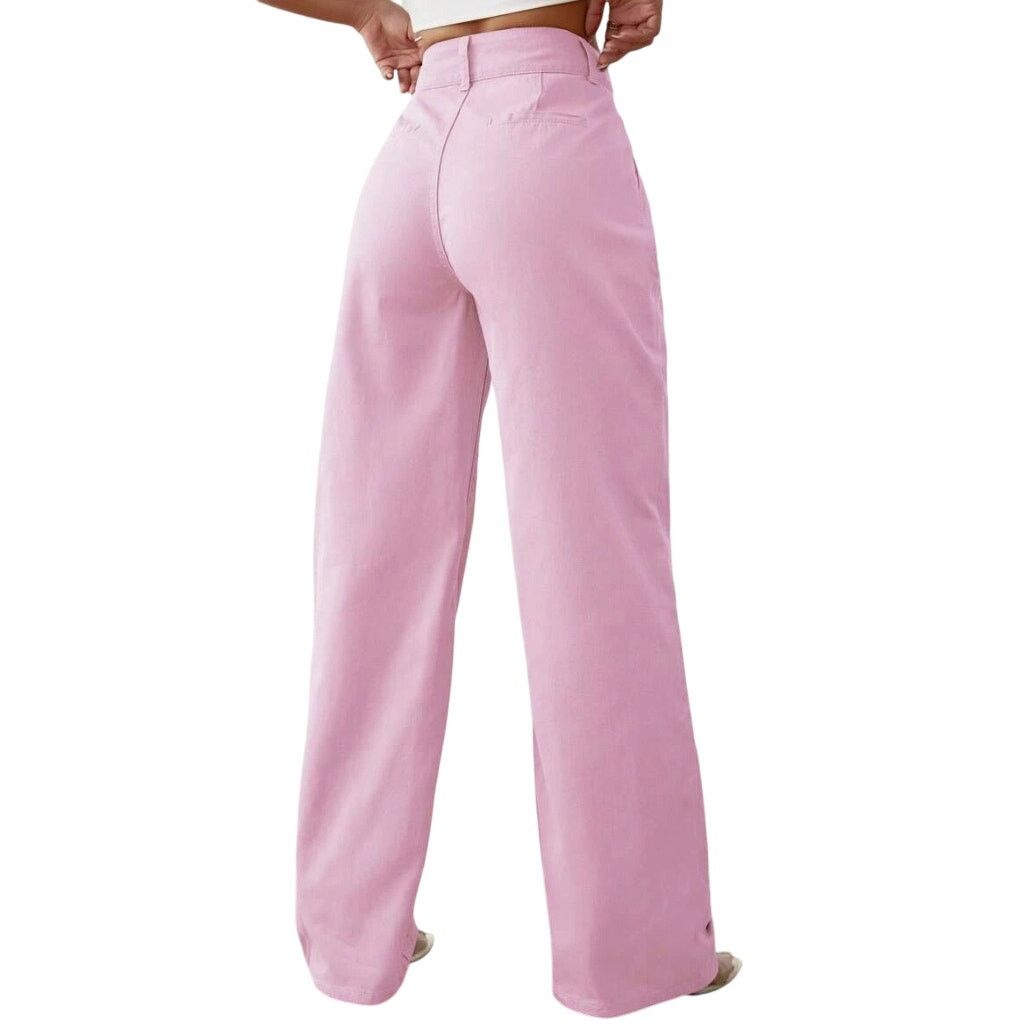 Shein High Waist Wide Leg Jeans in Pink, Size 30 Size 30" / US 8 / IT 44 - 2 Thumbnail