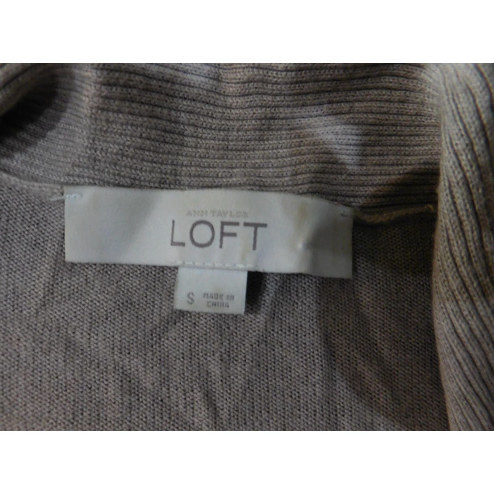 Loft Ann Taylor LOFT Cardigan Sweater Womens Small Taupe Open Front Draped Shawl Size S / US 4 / IT 40 - 5 Thumbnail