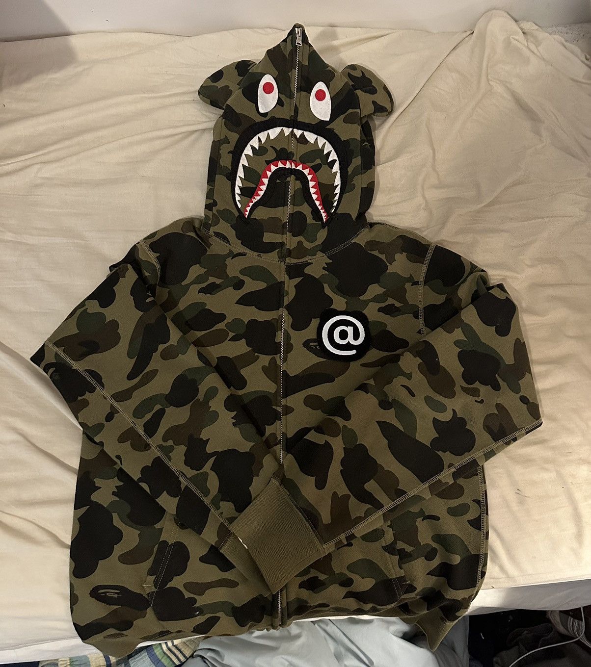 Bape BAPE x MEDICOM SHARK BEARBRICK FULL ZIP HOODIE | Grailed