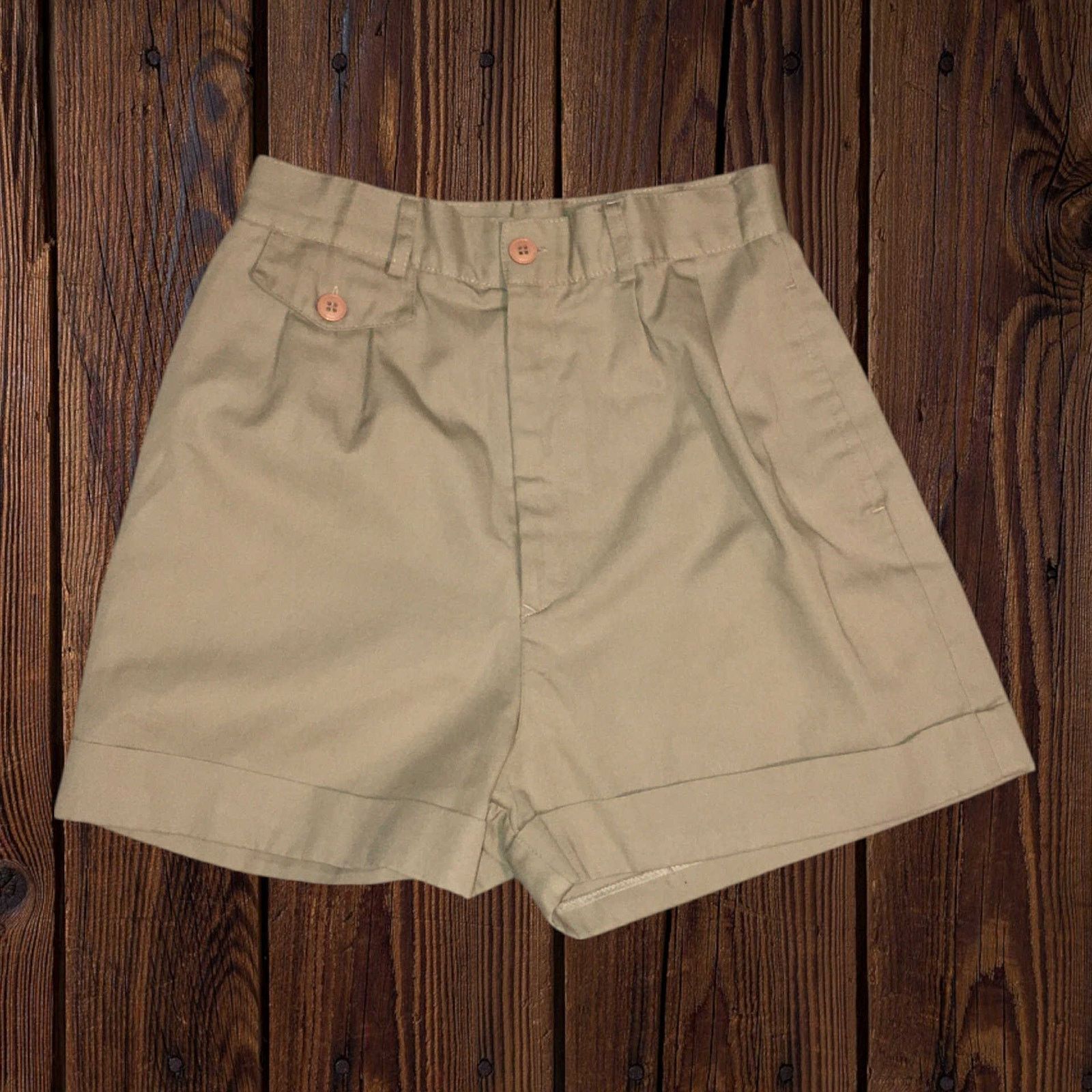 Other RIO Stephen Mardon High Waist Khaki Shorts Sz 10, Waist 26" Size 32" / US 10 / IT 46 - 3 Thumbnail