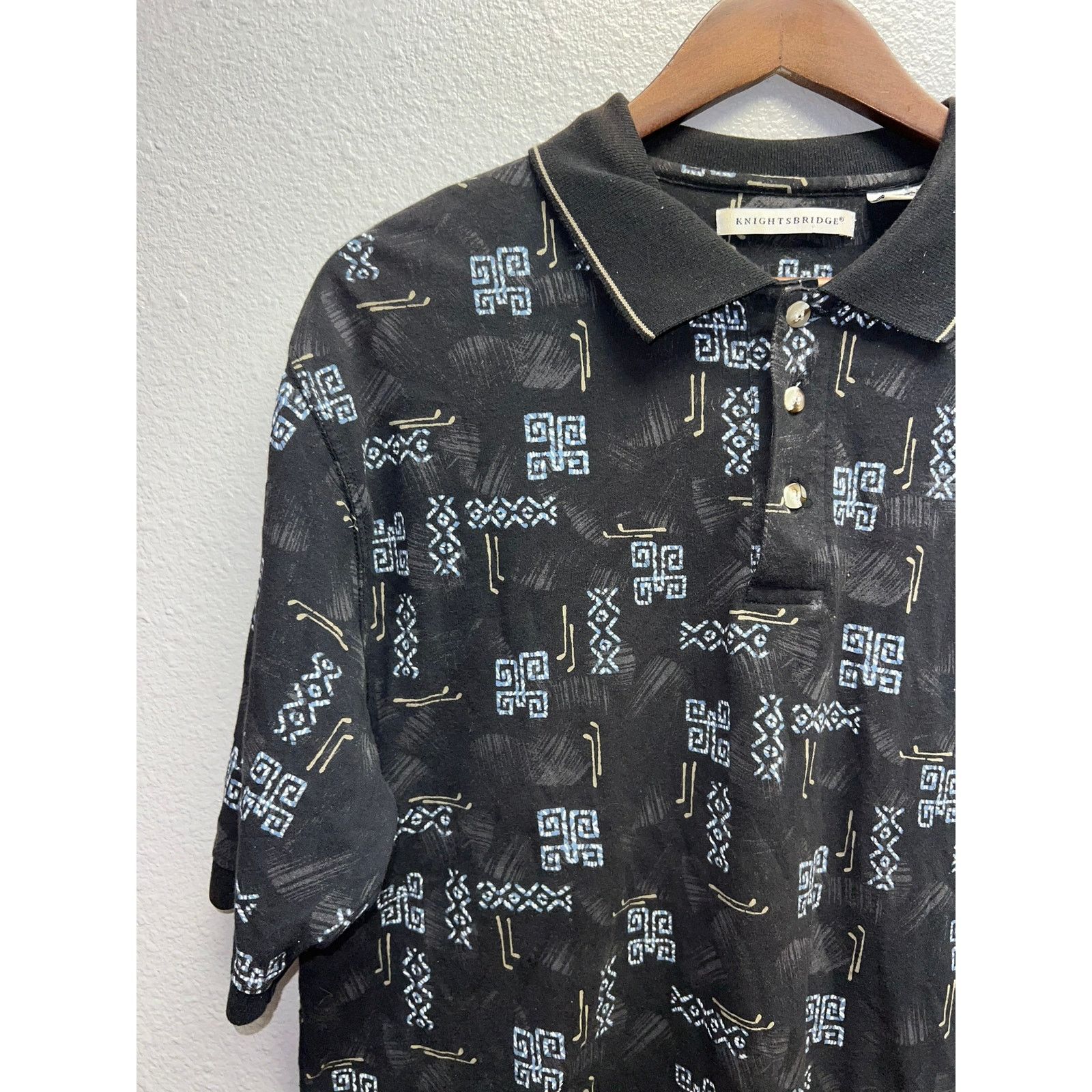 Vintage Vintage Knightsbridge Aztec Polo Shirt large VTG Mens L Size US L / EU 52-54 / 3 - 3 Thumbnail