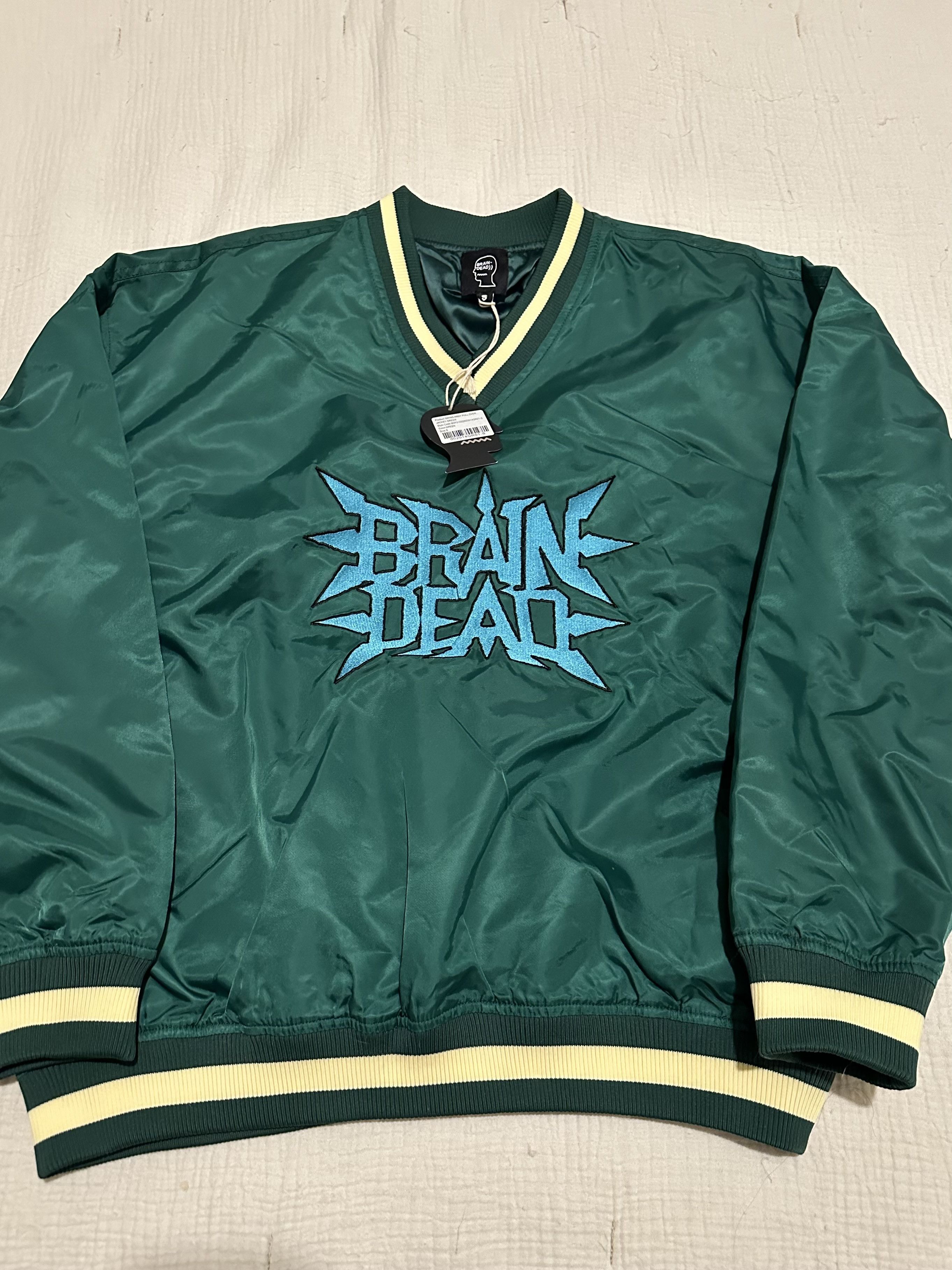 image of Brain Dead Swing Away Pull Over Jacket - Green (Size S), Men's (Size Small)