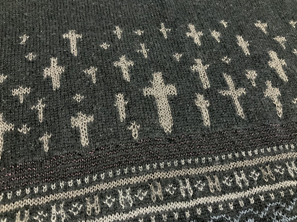 Hysteric Glamour × If Six Was Nine × Japanese Brand 🔥Y2K Archived Hysteric Glamour Skull Cross Frayed Knit Tee Size US XS / EU 42 / 0 - 11 Thumbnail