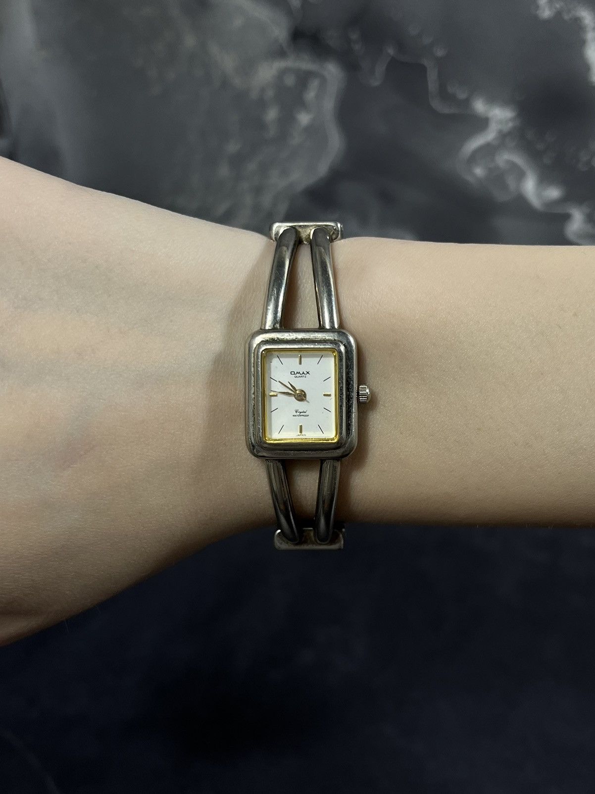 Jewelry × Vintage Omax Square Watch, Stainless Steel, Japan Made Size ONE SIZE - 2 Thumbnail