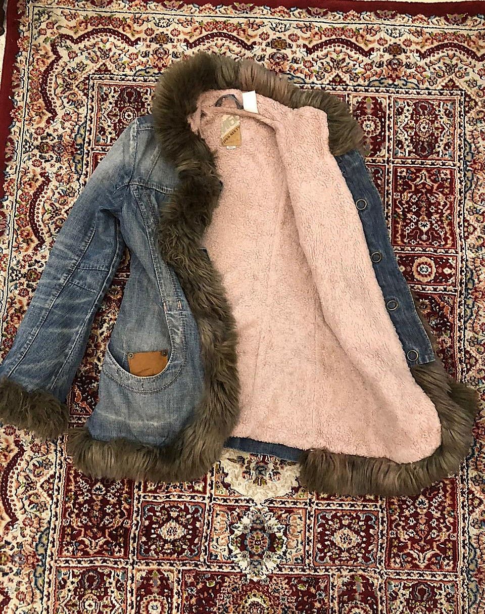 Miss Sixty Miss Sixty Vintage Afghan Denim Faux Fur Y2K Jacket small Size S / US 4 / IT 40 - 2 Thumbnail