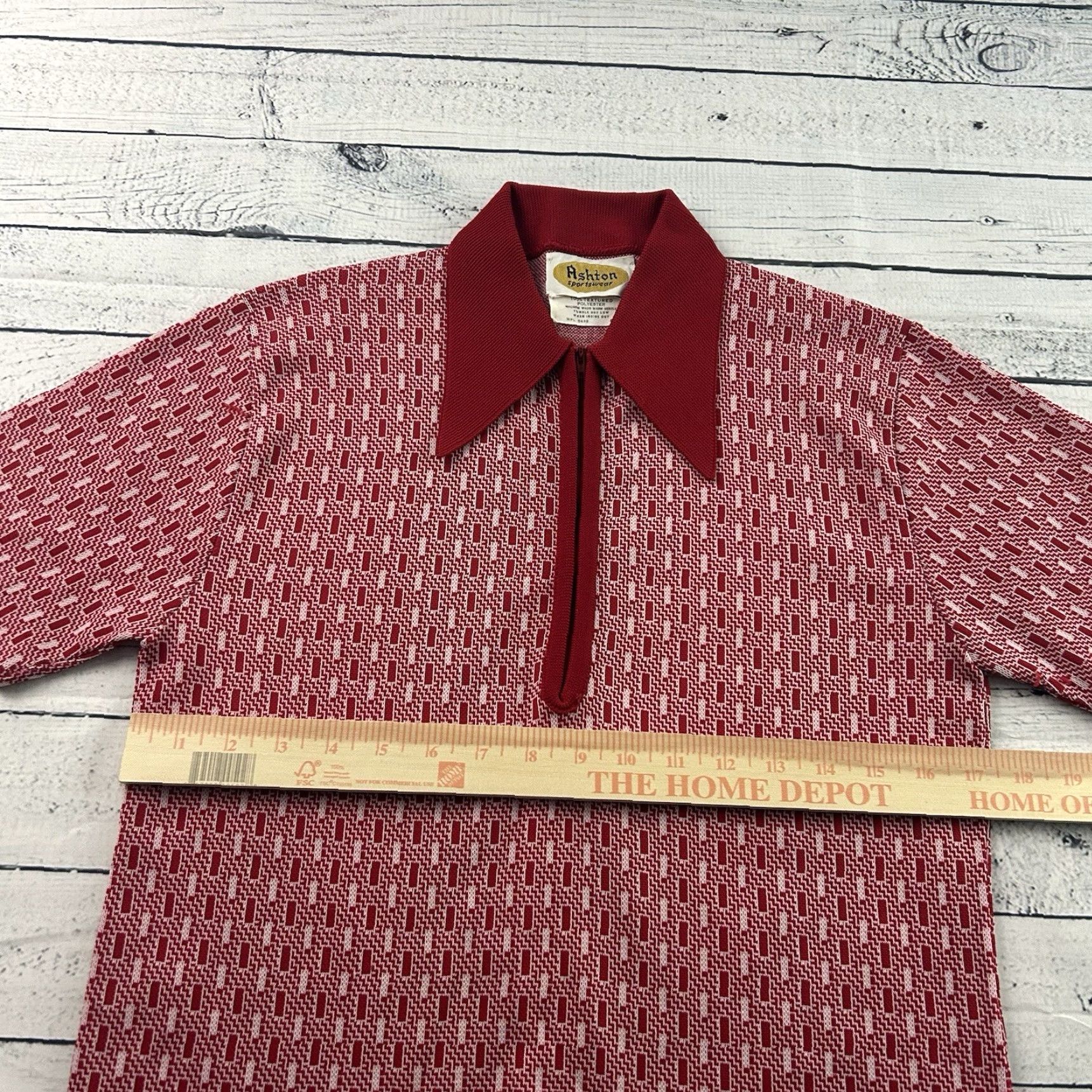 Vintage VINTAGE Ashton Sportswear Textured Short Sleeve 1/4 Zip Shirt Men's Small Red Size US S / EU 44-46 / 1 - 3 Thumbnail