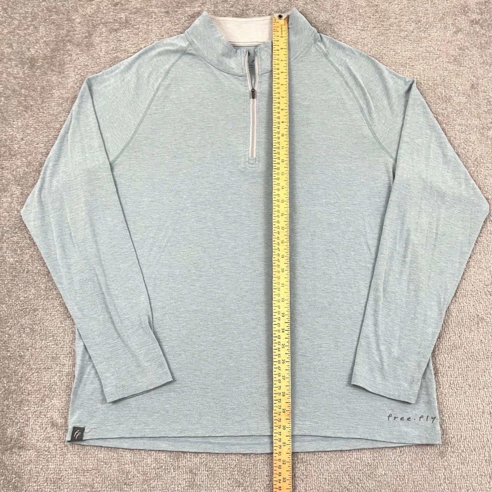 Vintage Free Fly Sweater XL Blue Quarter 1/4 Zip Pullover Bamboo Performance Hike Mens Size US XL / EU 56 / 4 - 5 Thumbnail