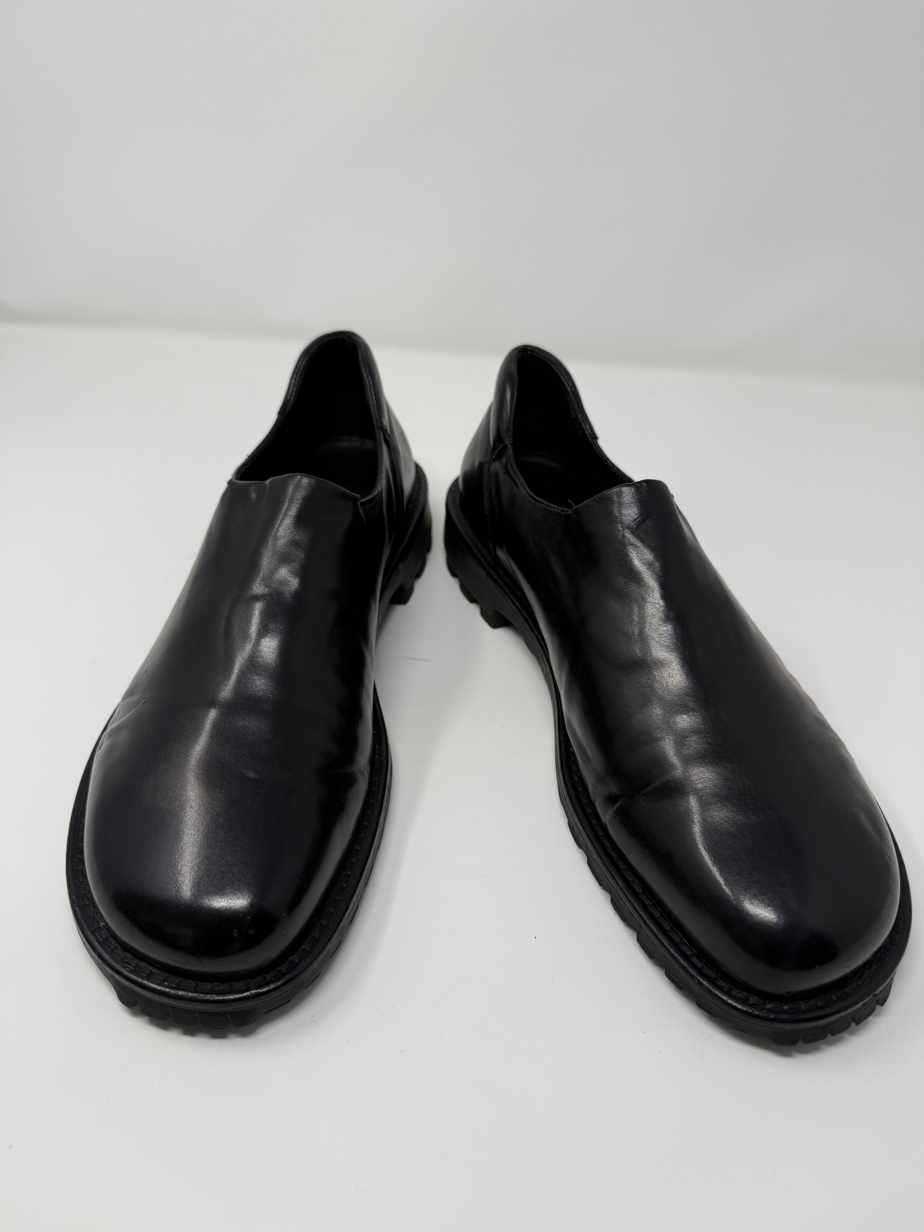 Donald Pliner Donald J Pliner Black Leather Loafer - Lug Sole Size US 10.5 / EU 43-44 - 3 Thumbnail
