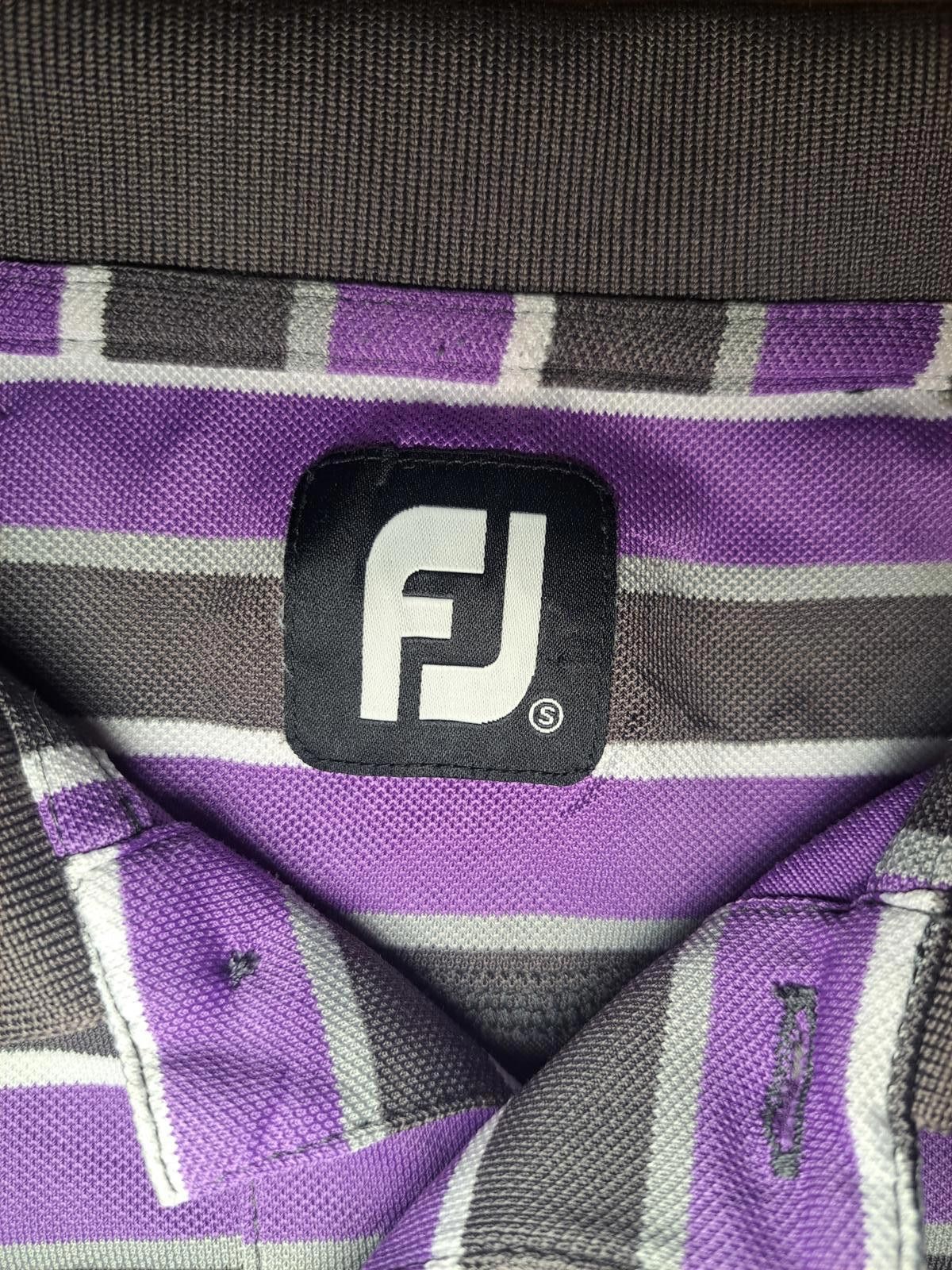 Footjoy FootJoy Golf Polo Shirt Mens Medium Purple Gray Striped Size US M / EU 48-50 / 2 - 2 Thumbnail