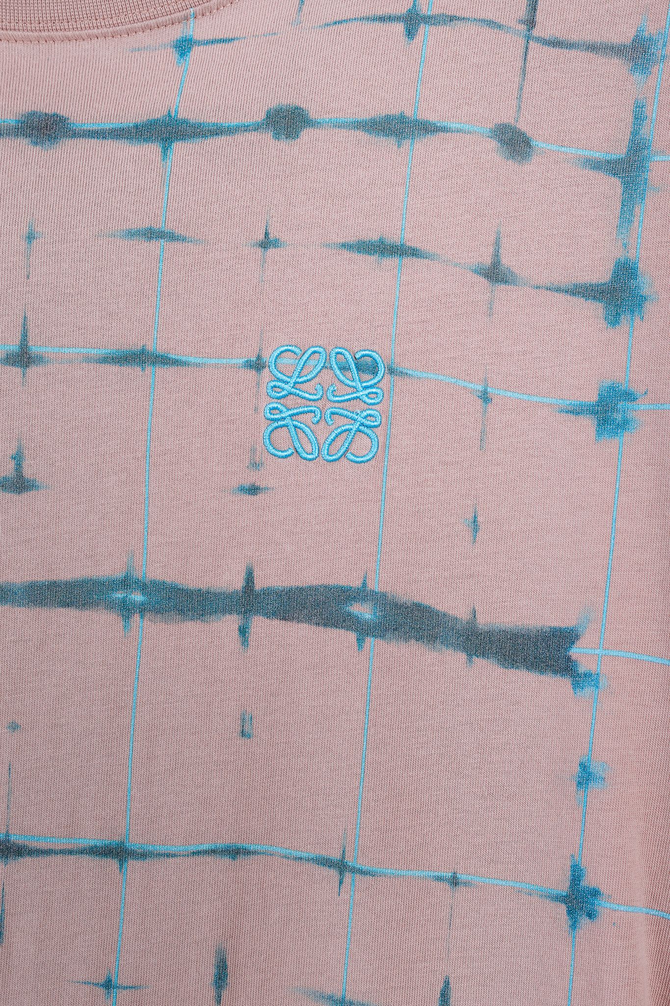 Loewe Loewe Logo Check Print Pink Short-Sleeve Cotton T-Shirt Size M / US 6-8 / IT 42-44 - 6 Thumbnail