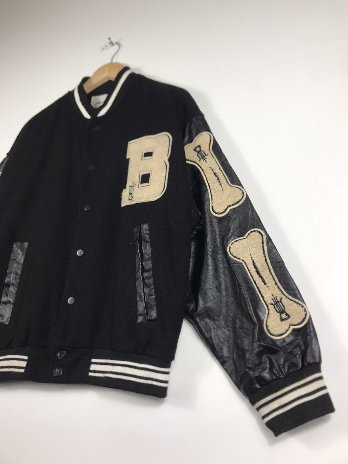 14th Addiction 🔥Black Air Skeleton Wool Baggy Varsity Jacket Size US M / EU 48-50 / 2 - 3 Thumbnail