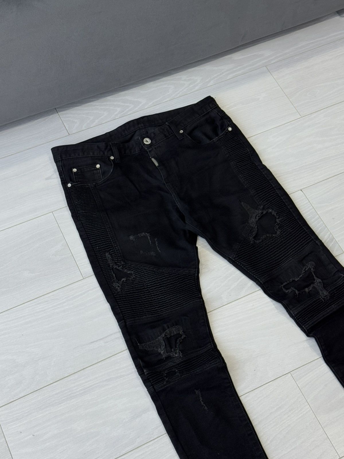 Represent Clo. Represent Clo. Ribbed Denim Slim Fit Distressed Jeans Size US 34 / EU 50 - 6 Thumbnail