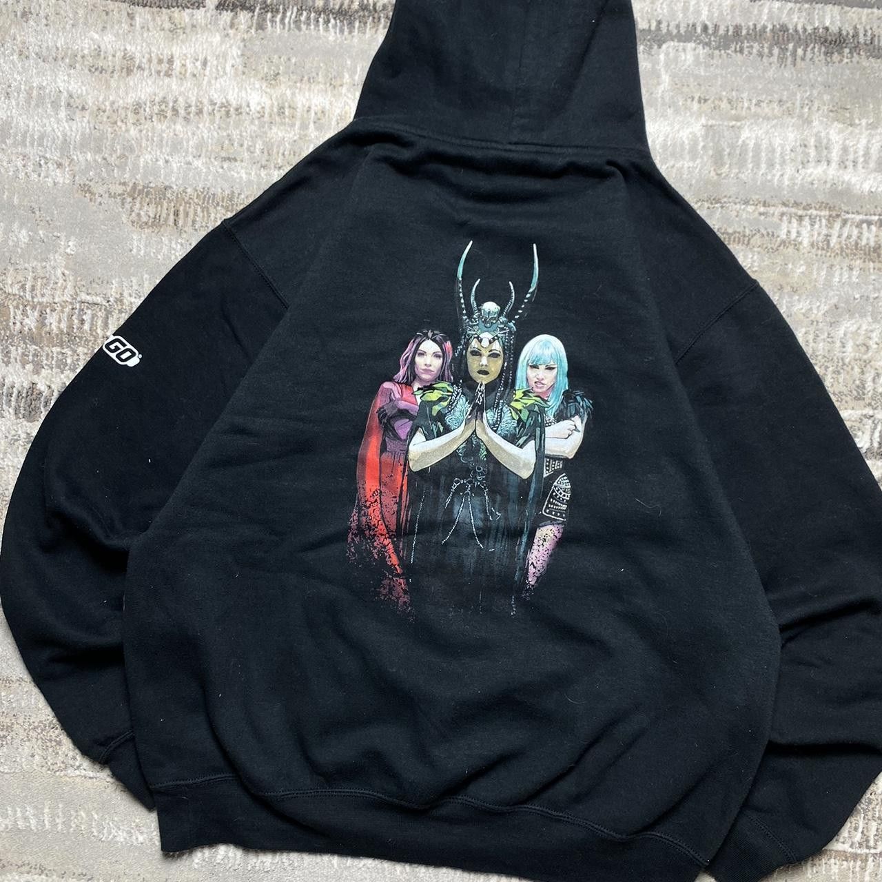 Vintage 00s Graphic Hoodie Black L Size US L / EU 52-54 / 3 - 2 Thumbnail