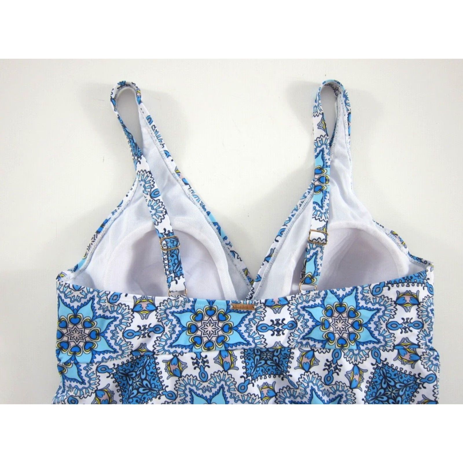 Nicole Miller Nicole Miller Studio Blue White Paisley One Piece Swimsuit Dress Women Large Size L / US 10 / IT 46 - 7 Thumbnail