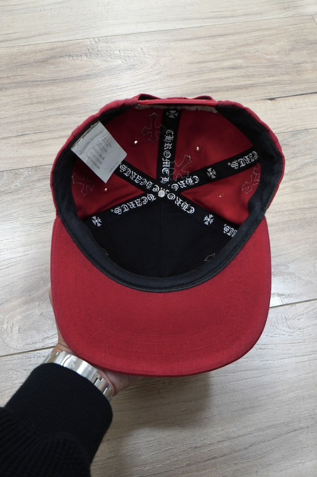 Chrome Hearts Chrome Hearts Leather Cross Patch Hat 'Red' Size ONE SIZE - 6 Thumbnail