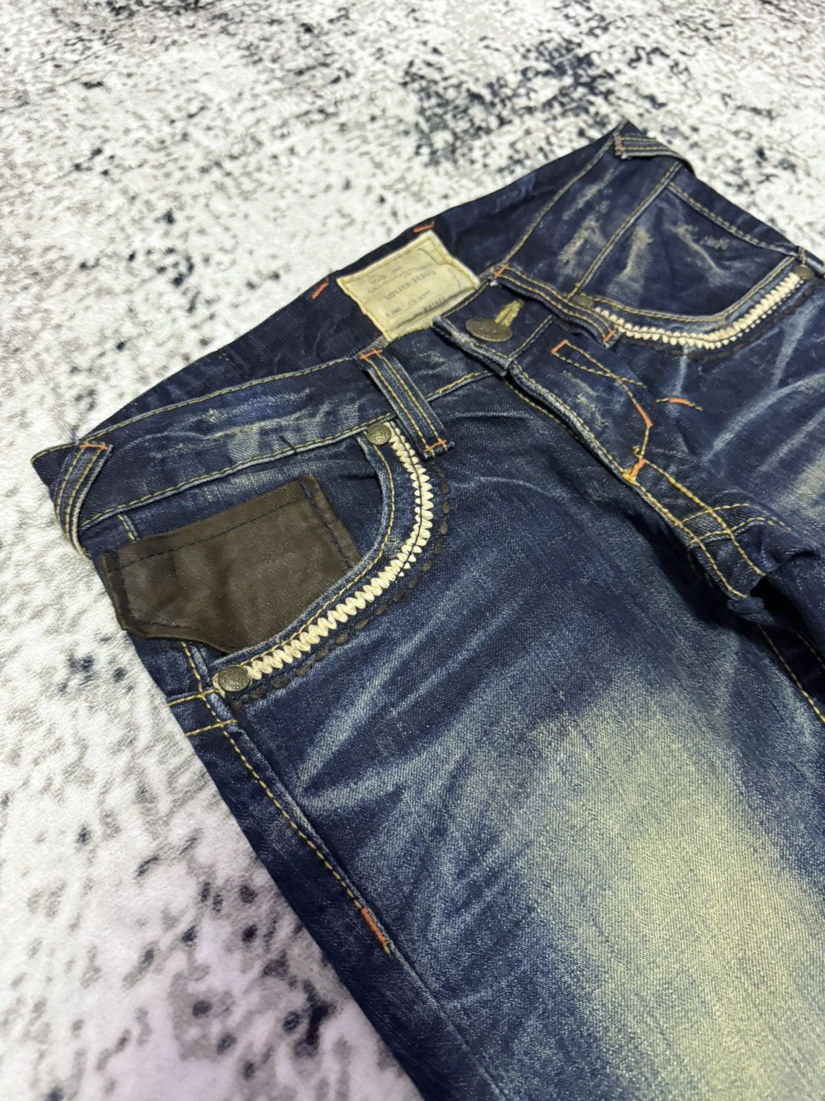 Japanese Brand Lolita Japan Low Rise Mud Wash Embellished Flare Jeans Size US 28 / EU 44 - 11 Thumbnail