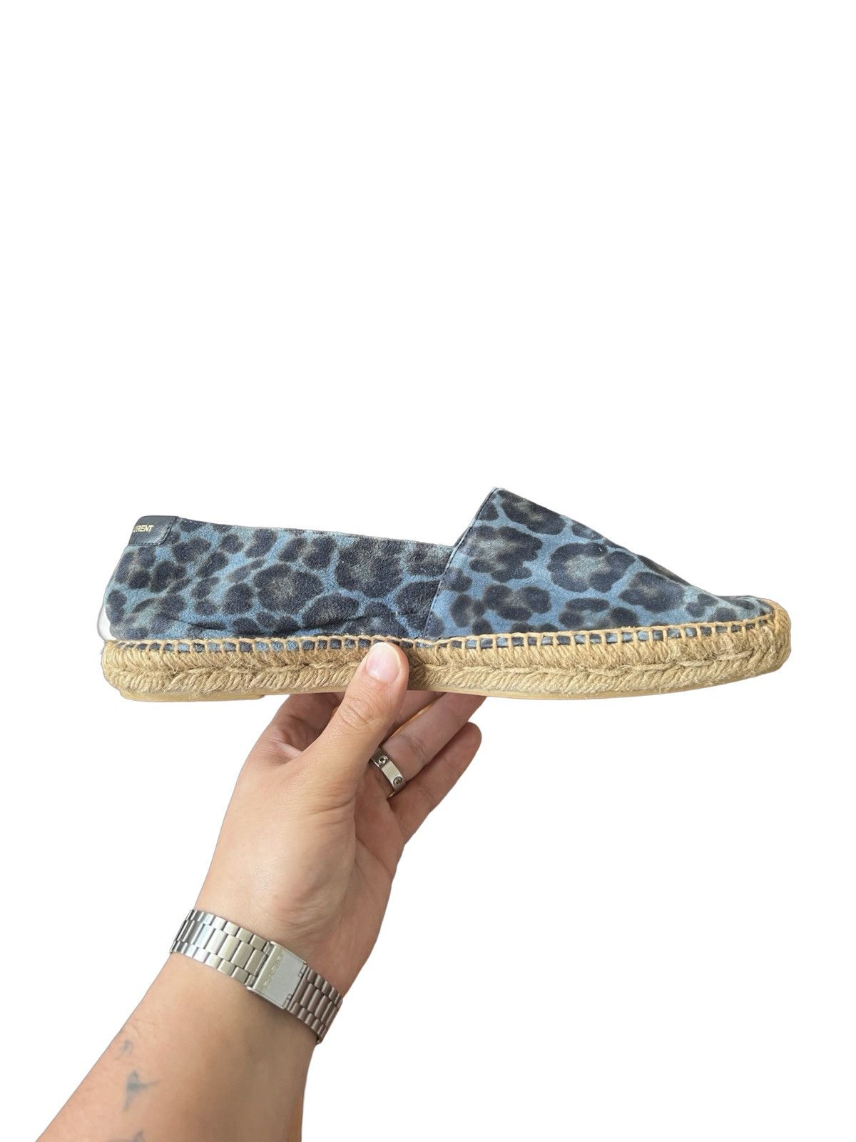 Saint Laurent Paris Saint Laurent Espadrilles Canvas Blue Animal Print Size US 7.5 / EU 40-41 - 5 Thumbnail