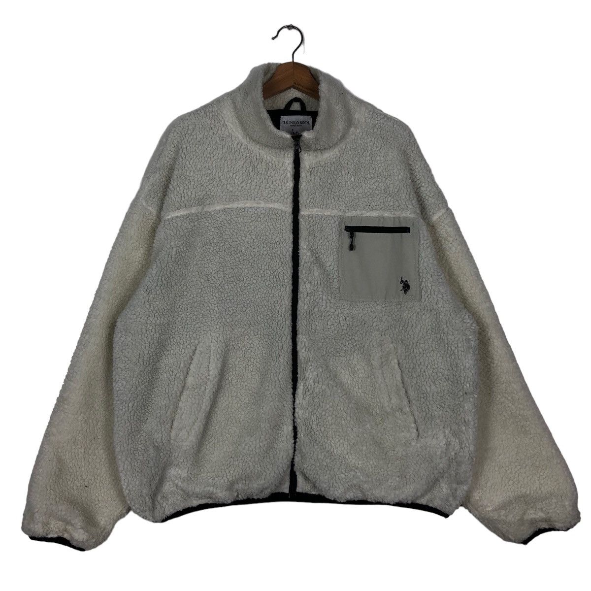 Japanese Brand 🔥90’s Vintage Fleece Dip Pile Sherpa U.S. Polo Assn. Size US L / EU 52-54 / 3 - 1 Thumbnail
