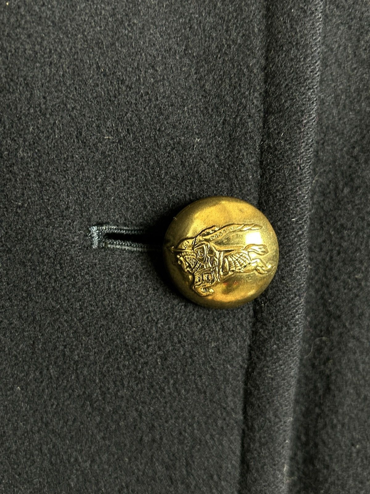 Burberry 90s Vintage Burberry’s Wool Double Breasted Peacoat Blue Size L / US 10 / IT 46 - 3 Thumbnail