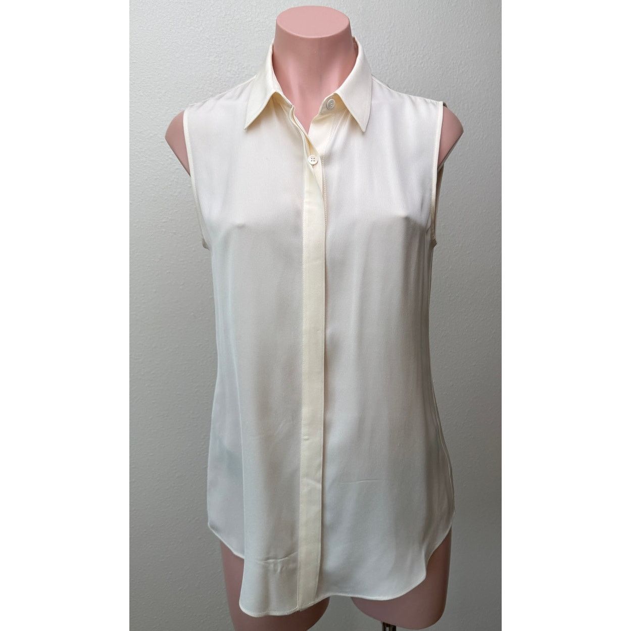 Theory Theory Tanelis Cream Silk Camp Collar Blouse US S Size S / US 4 / IT 40 - 1 Thumbnail