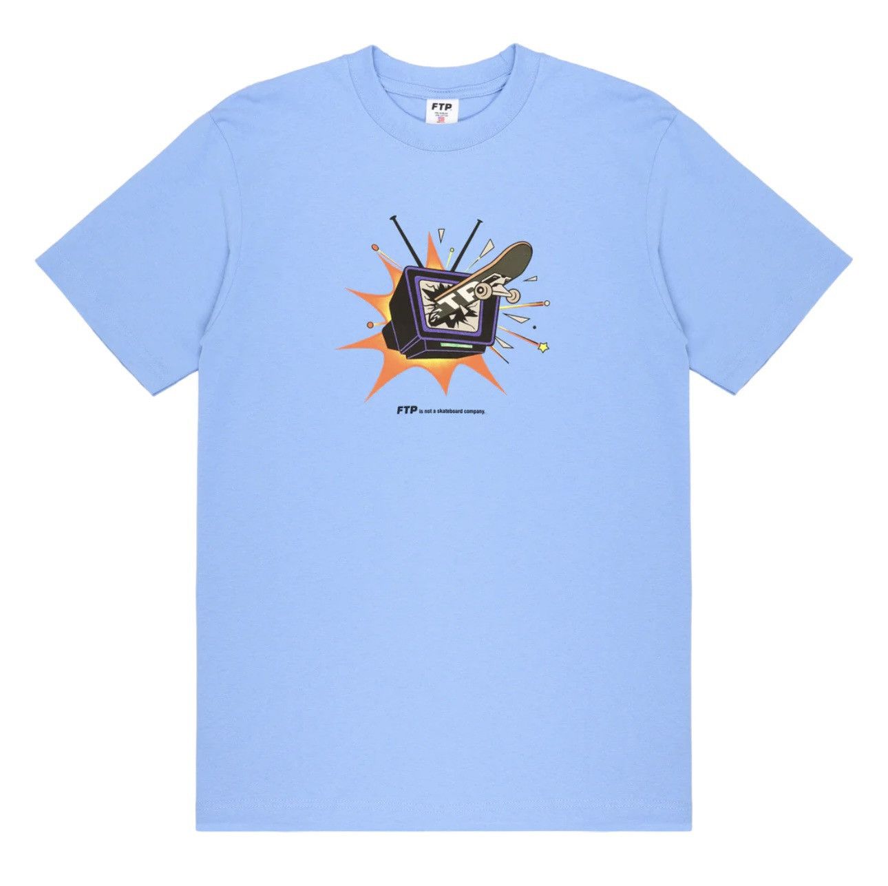 image of Fuck The Population Tv Guide Tee in Blue, Men's (Size Small)