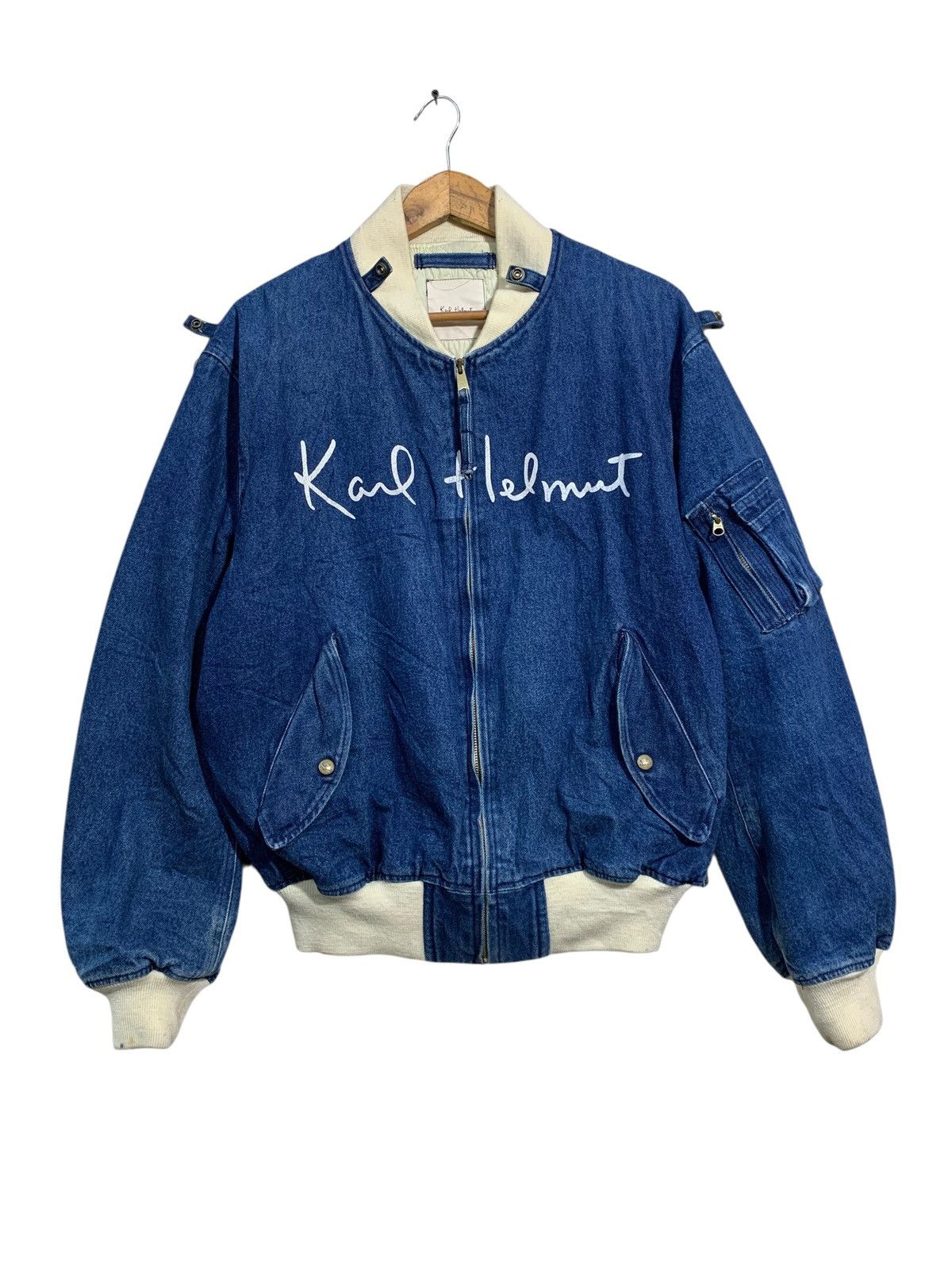 Karl Helmut 🔥KARL HELMUT DENIM BOMBERS JACKET PARACHUTE Size US L / EU 52-54 / 3 - 1 Thumbnail