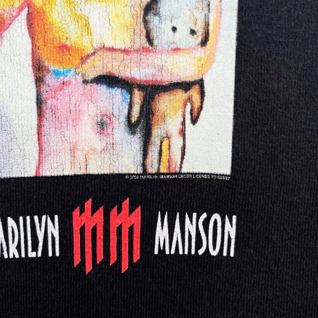 Marilyn Manson 2003 Vintage Golden Age Baby Girl Top Band Short Sleeve T Shirts