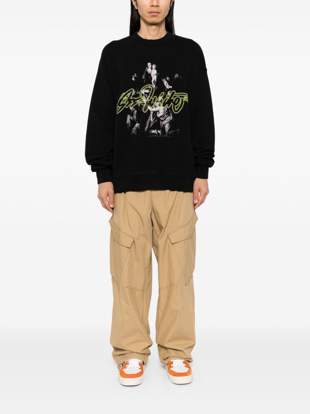 Off-White o1h1sh11224 Script Mary Skate Crewneck in Black/Multi Size US S / EU 44-46 / 1 - 5 Thumbnail