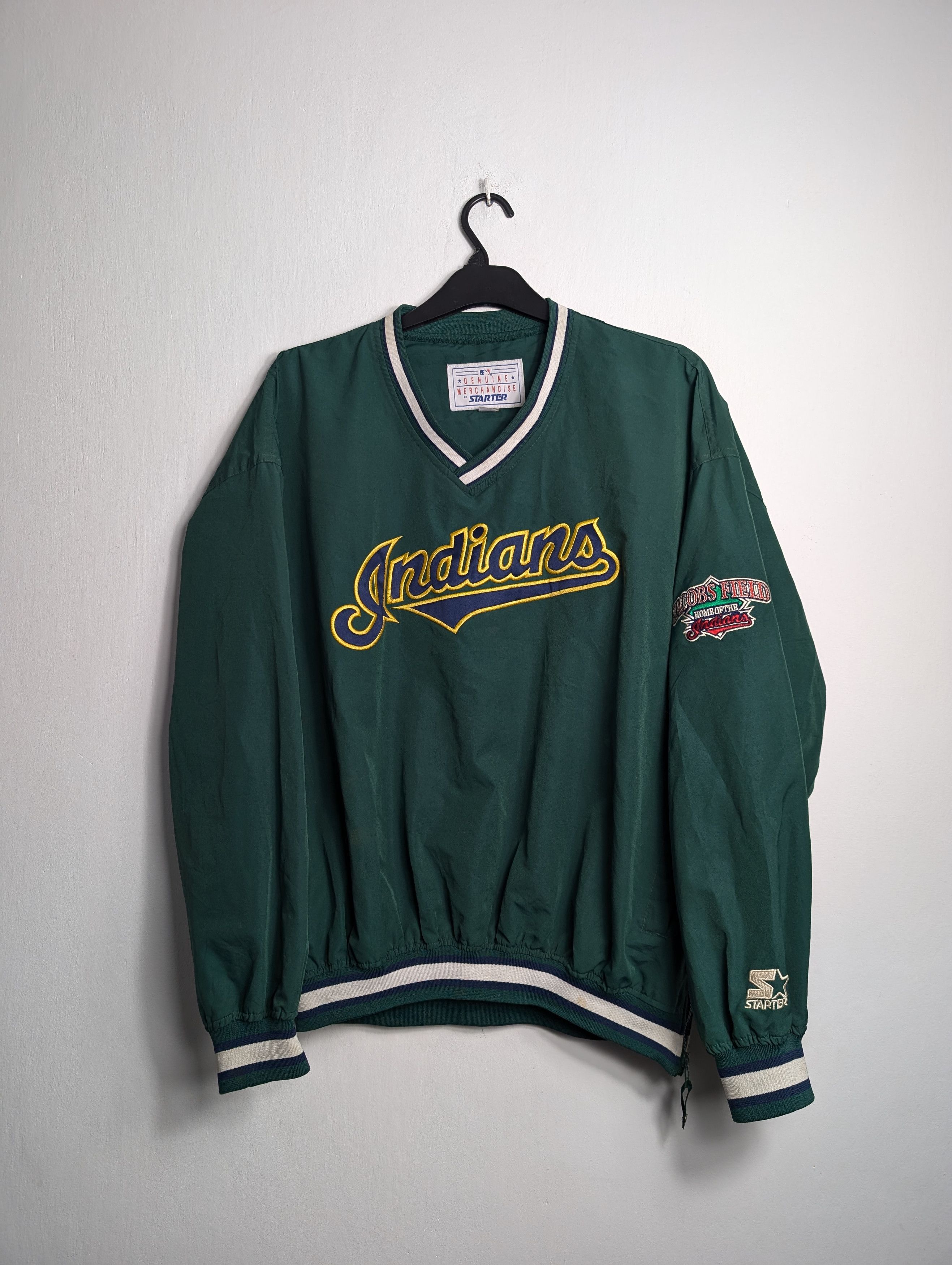 Starter Vintage Starter MLB Indians Windbreaker Pullover Retro Baggy Size US XL / EU 56 / 4 - 1 Thumbnail