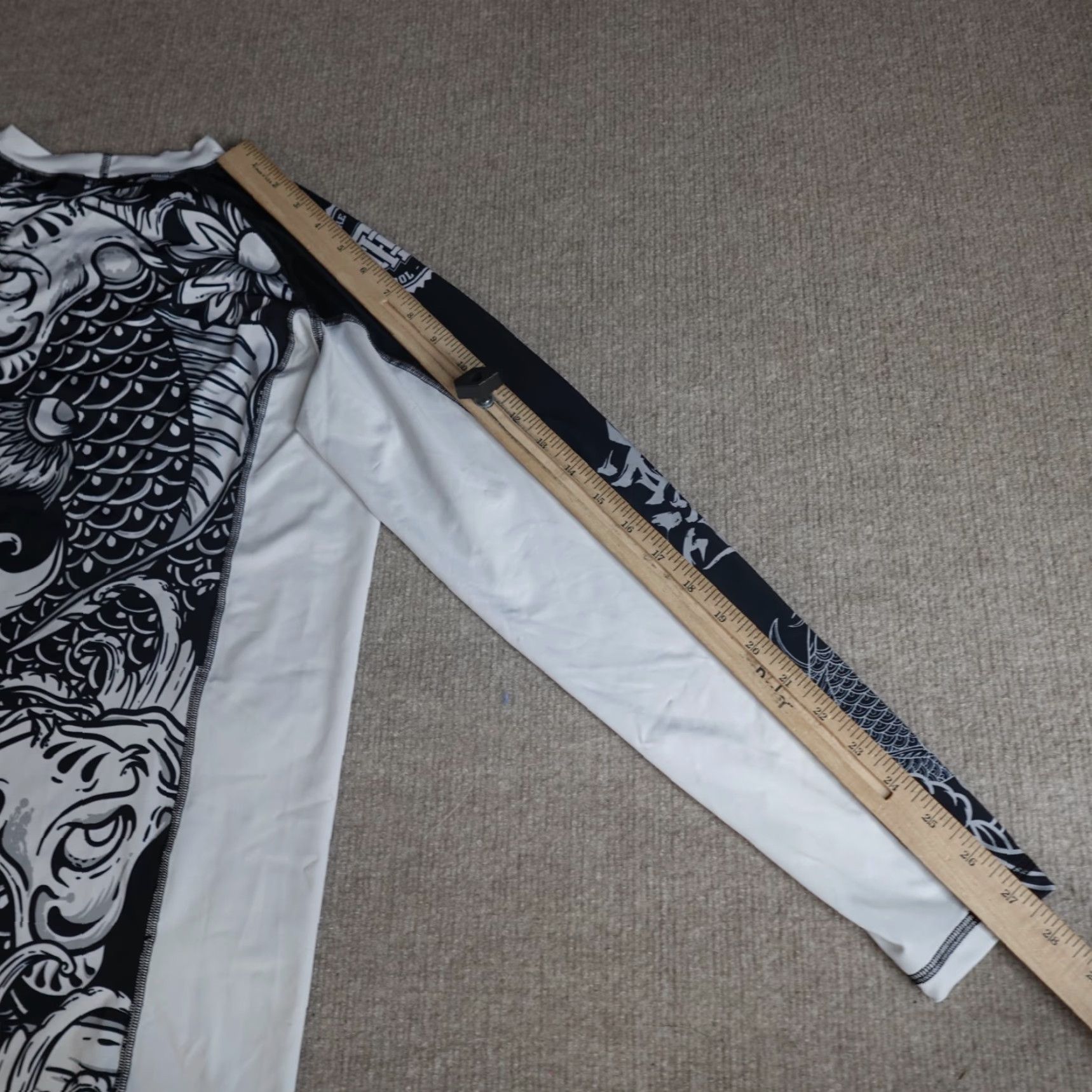 Vintage Hardcore Training Shirt Small Black White Long Sleeve Samurai Koi Fish Size US S / EU 44-46 / 1 - 2 Thumbnail