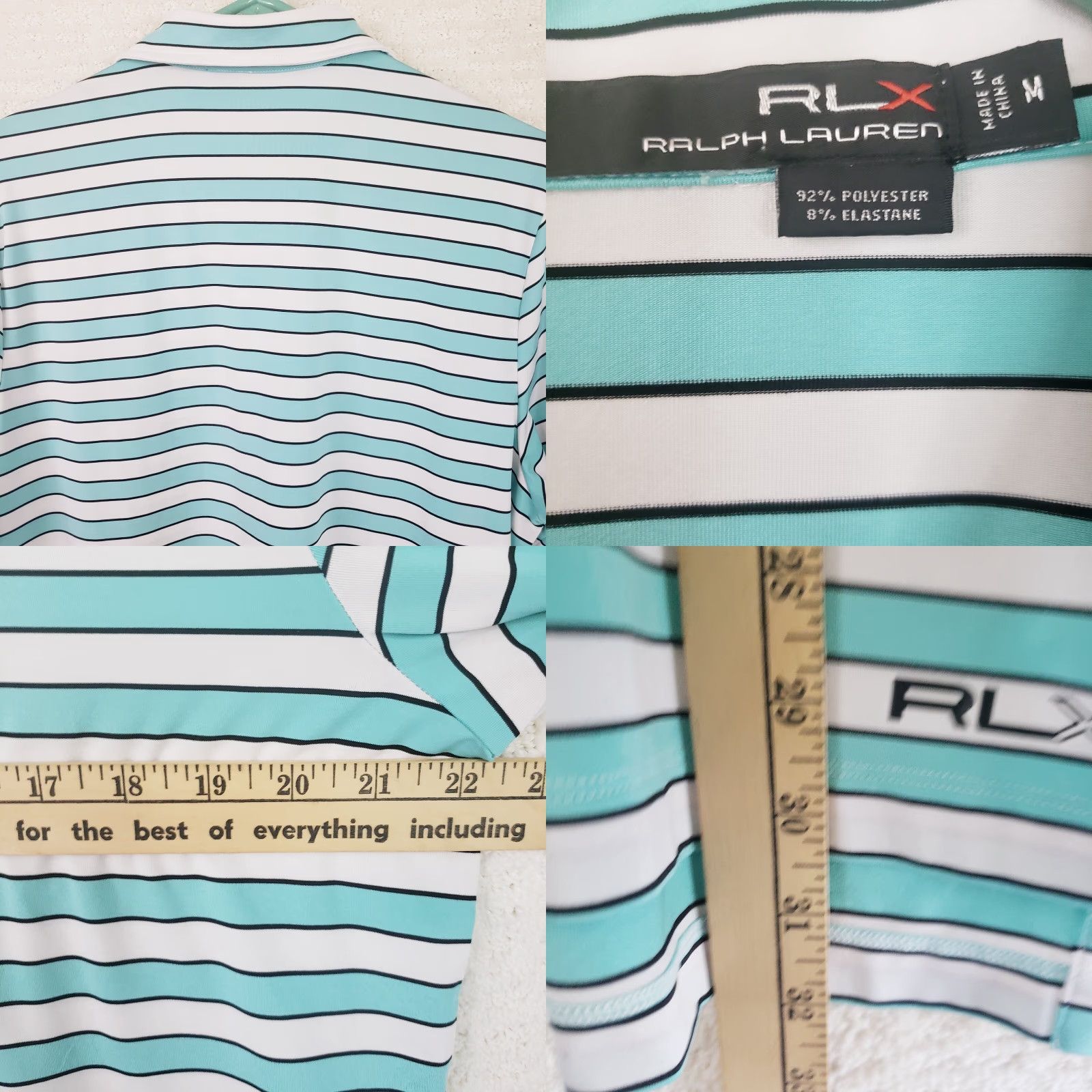 RLX Ralph Lauren RLX Ralph Lauren Polo Shirt Mens M Blue White Short Sleeve Golf Stretch Wicking Size US M / EU 48-50 / 2 - 8 Thumbnail