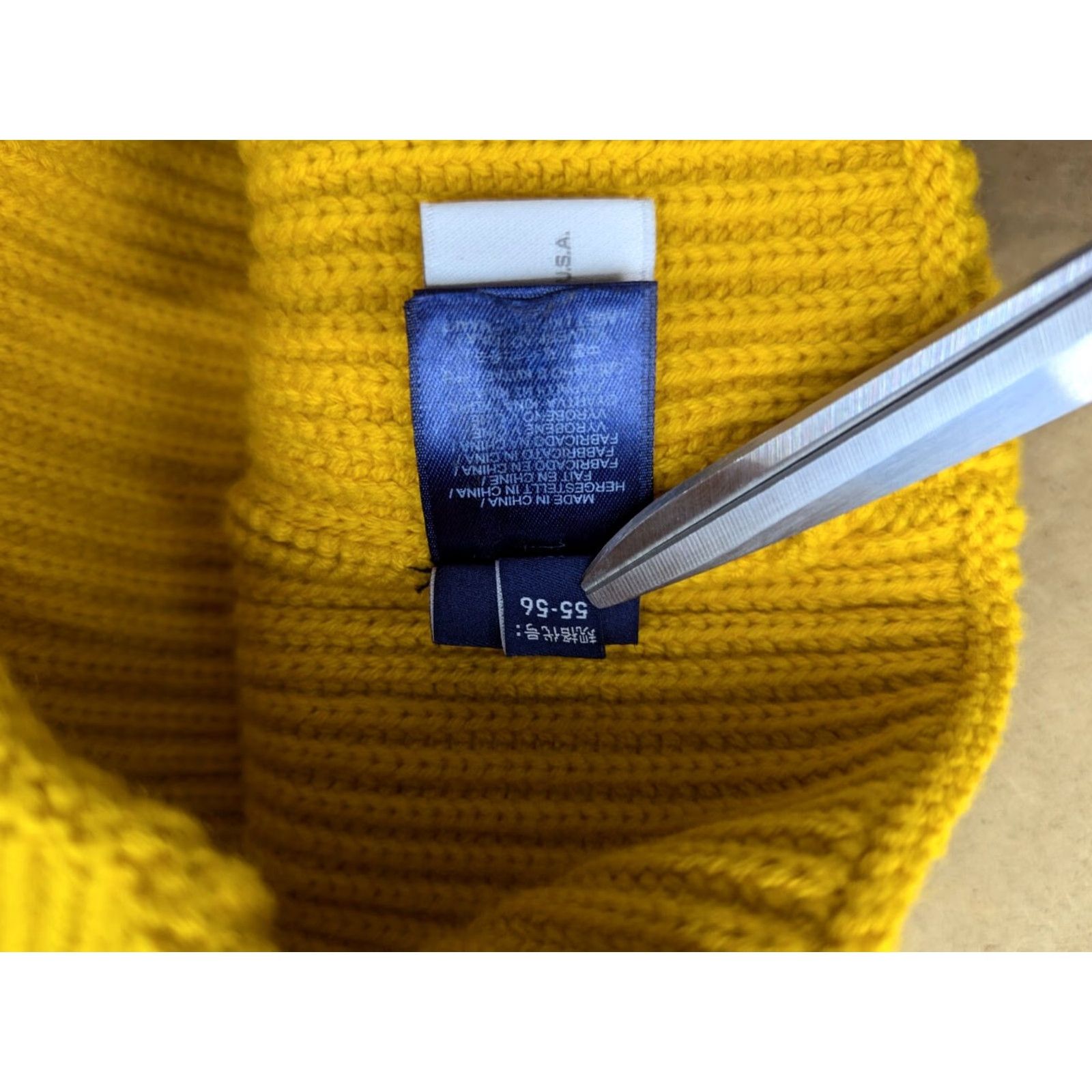 Patagonia GANT USA Yellow Beanie Hat Size S-M Ribbon Cuffed Big Logo Spellout Beanie Unisex Adults Mens Womens Size ONE SIZE - 5 Thumbnail