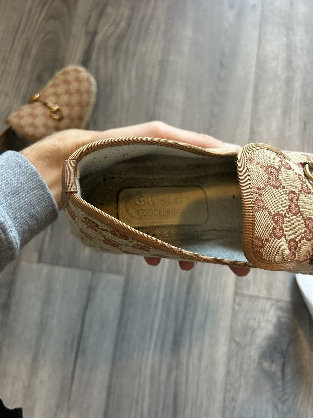 Gucci Gucci Horsebit Espadrilles with Monogram Canvas - Size 7 Size US 7 / EU 40 - 8 Thumbnail
