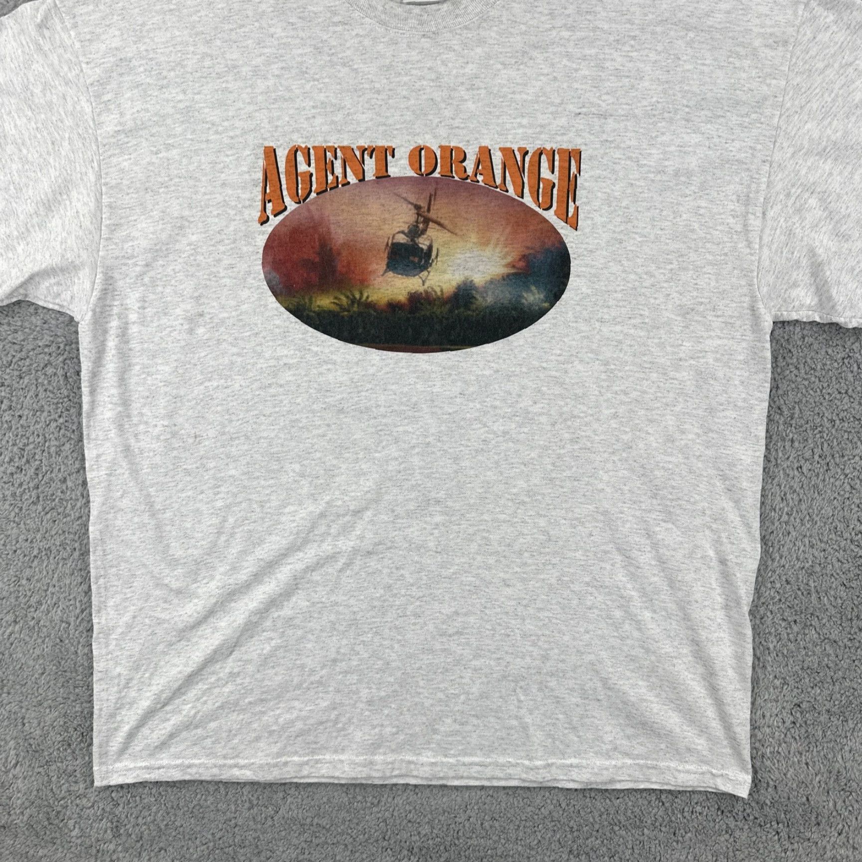 Hanes VINTAGE Hanes T Shirt XL Gray 50/50 Short Sleeve Graphic Tee Men Decade 1990s Agent Orange Cont… Size US XL / EU 56 / 4 - 5 Thumbnail