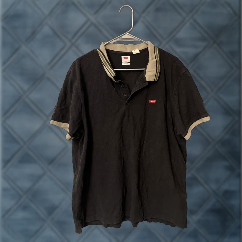 Vintage Levi’s Polo Shirt Men’s XXL Short Sleeve Black Solid Cotton Polo Shirt Size US XXL / EU 58 / 5 - 1 Thumbnail